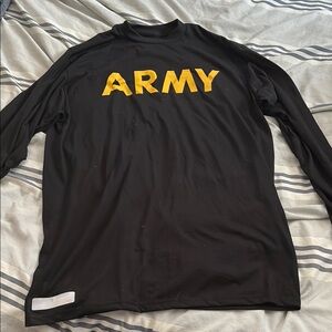 Black Long Sleeve Shirt with Yellow 'ARMY' Print